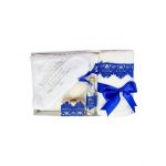Trusou botez complet pentru baieti, dantela albastra, en-gros