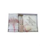 Trusou botez elegant dantela roz somon, en-gros