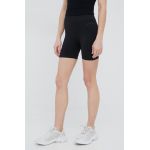 Superdry pantaloni scurti femei, culoarea negru, neted, high waist