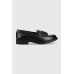 Geox mocasini din piele pentru copii culoarea negru