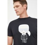 Karl Lagerfeld tricou din bumbac culoarea negru, cu imprimeu 500251.755071