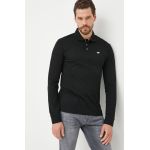 Emporio Armani longsleeve din bumbac culoarea negru, neted
