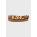 Karl Lagerfeld curea de piele femei, culoarea maro