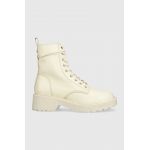 Steve Madden bocanci de piele Tornado femei, culoarea bej, cu platforma