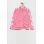 adidas Originals bluza copii culoarea roz, cu imprimeu
