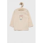 United Colors of Benetton longsleeve din bumbac pentru copii culoarea bej