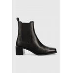 Aldo ghete chelsea de piele Foal femei, culoarea negru, cu toc drept