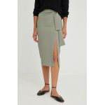 Answear Lab fusta culoarea verde, midi, drept