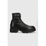 Karl Lagerfeld cizme de piele Aria femei, culoarea negru, cu toc plat
