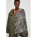 Answear Lab camasa femei, culoarea negru, cu guler clasic, relaxed
