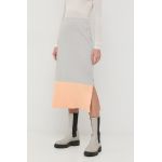 BOSS fusta culoarea gri, midi, creion