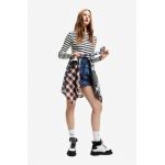 Desigual fusta jeans culoarea albastru marin, mini, drept