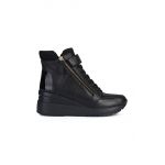 Geox cizme de piele Zosma femei, culoarea negru, toc pana