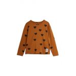 Mini Rodini longsleeve copii culoarea maro, modelator
