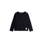 Mini Rodini longsleeve copii culoarea negru, neted
