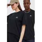 Converse tricou din bumbac culoarea negru, neted