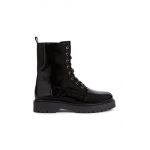 Geox cizme de piele Bleyze femei, culoarea negru, cu platforma