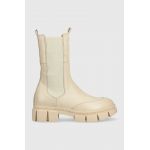 Karl Lagerfeld ghete chelsea de piele Aria femei, culoarea bej, cu platforma