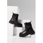 Answear Lab cizme de piele femei, culoarea negru, cu platforma
