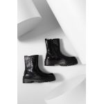 Answear Lab cizme de piele femei, culoarea negru, cu toc plat