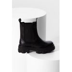 Answear Lab ghete chelsea de piele femei, culoarea negru, cu platforma