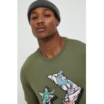 Converse tricou din bumbac culoarea verde, cu imprimeu