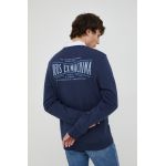 Deus Ex Machina hanorac de bumbac barbati, culoarea albastru marin, cu imprimeu