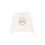 Michael Kors longsleeve din bumbac pentru copii culoarea alb