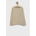 United Colors of Benetton longsleeve din bumbac pentru copii culoarea bej