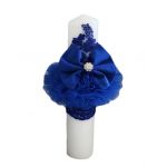 Lumanare eleganta pentru botez culoare albastra, en-gros
