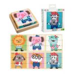 Puzzle din lemn cuburi Engros, Akuku, diverse modele