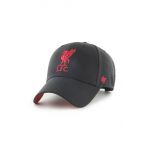 47brand șapcă Liverpool FC culoarea negru, cu imprimeu  EPL-BLPMS04WBP-BK