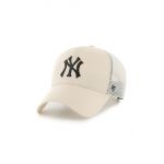 47brand șapcă MLB New York Yankees culoarea bej, cu imprimeu  B-BRANS17CTP-NTB