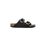 Birkenstock papuci din piele Arizona Big Buckle femei, culoarea negru 1023290