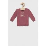 United Colors of Benetton pulover de bumbac pentru copii culoarea roz, light