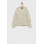 United Colors of Benetton pulover pentru copii din amestec de lana culoarea bej, light