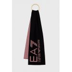 EA7 Emporio Armani fular femei, culoarea negru, modelator
