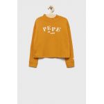 Pepe Jeans bluza copii culoarea galben, cu imprimeu