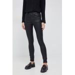 Pepe Jeans pantaloni femei, culoarea negru, mulata, high waist