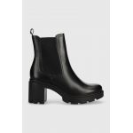 Wojas ghete chelsea de piele femei, culoarea negru, cu toc drept