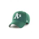 47brand șapcă din amestec de lână MLB Oakland Athletics culoarea verde, cu imprimeu  B-MVP18WBV-DGE