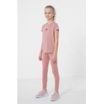 4F leggins copii culoarea roz, neted