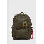 Aeronautica Militare rucsac barbati, culoarea verde, mare, neted