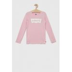 Levi's longsleeve din bumbac pentru copii culoarea roz