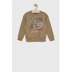 Sisley bluza copii culoarea maro, neted