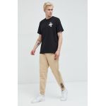 adidas Originals pantaloni de trening barbati, culoarea bej, cu imprimeu
