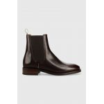 Gant ghete chelsea de piele Fayy femei, culoarea maro, cu toc drept
