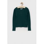 GAP longsleeve din bumbac pentru copii culoarea verde