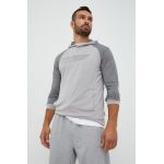 Helly Hansen bluza barbati, culoarea gri, cu glugă, modelator