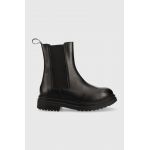 Marella ghete chelsea de piele Cuscino femei, culoarea negru, cu toc plat